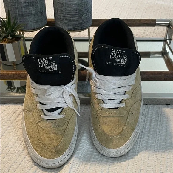 Vans Beige and Black Half Cab Suede Men's Sneakers - Picture 2 of 8